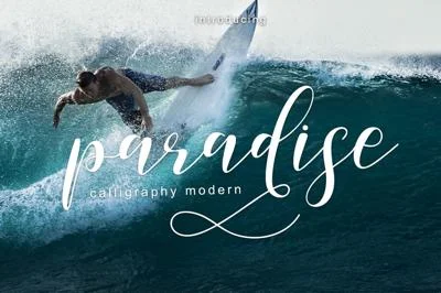 paradise calligraphy modern + Bonus Font