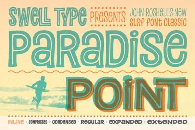 Paradise Point Inline surf fonts
