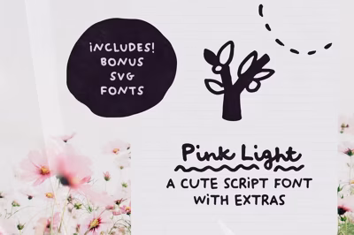 Pink Light cute script font with SVG Free Download
