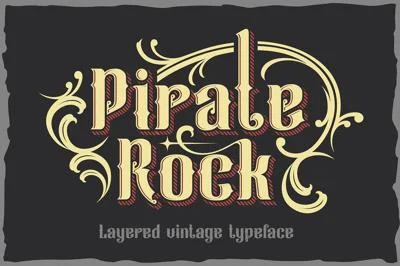 Pirate rock - vintage layered font