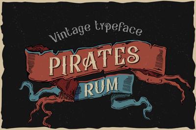 Pirates rum vintage typeface Free Download