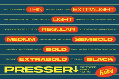 PRESSER - Extended Sans Serif Fonts