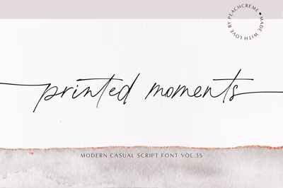 printed moments//modern casual font Free Download
