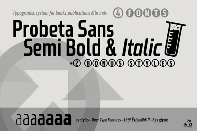 Probeta Semi Bold & Italic -4 fonts