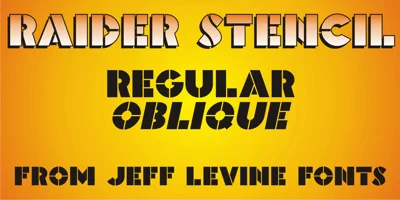 Raider Stencil JNL Font
