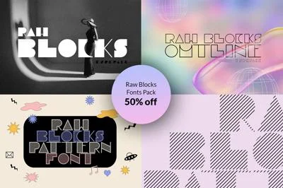 Raw Blocks- Elegant Retro Fonts Pack