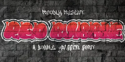 Red Bubble Graffiti Font