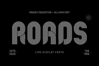 Roads - Lined Font Free Download