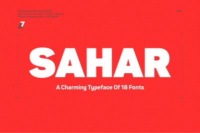 Sahar - 18 Fonts Typeface
