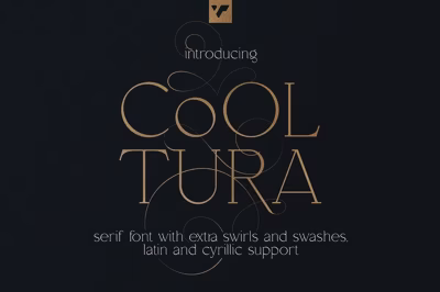 SALE! Cooltura serif font + swashes Free Download