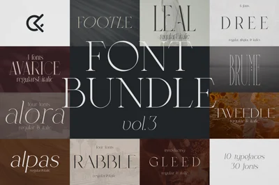SALE! Font Bundle Vol.3 - 30 fonts