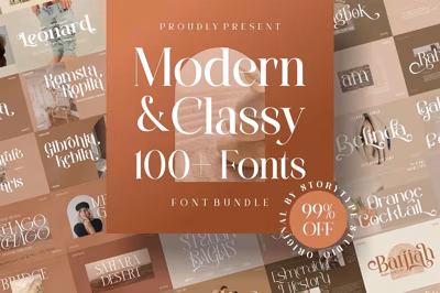 SALE! Mega Bundle 100+ Modern Font! Free Download