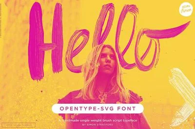 Script font Hello Monday SVG