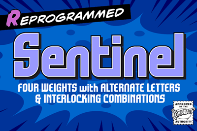 Sentinel - bold comic book logo font Free Download