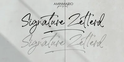 Signature Zetterd Font