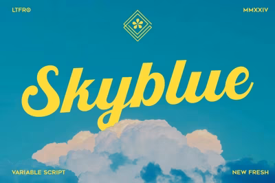 Skyblue Script - Font Family Free Download