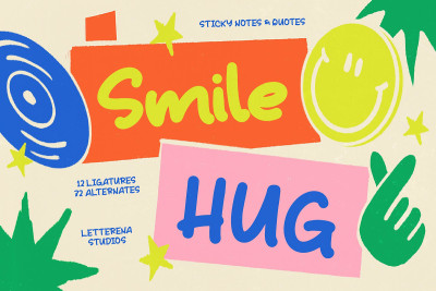 Smile Hug Sticky Notes Font