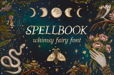 Spellbook. Whimsy Fairy Font Free Download