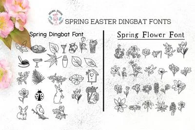 Spring Easter Dingbat 2 Fonts