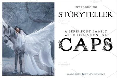 Storyteller Serif Font w Pretty Caps