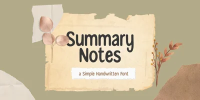 Summary Notes Font