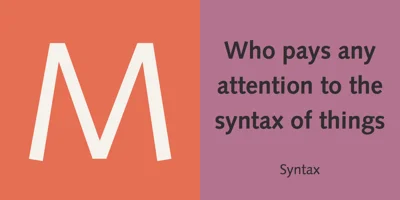 Syntax Font
