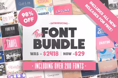 The HUGE Font Bundle (98% OFF) SALE Free Download