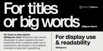 The Milligram Font