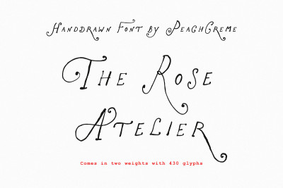 The Rose Atelier// Hand drawn Font