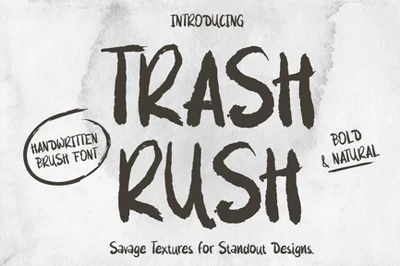 Trash Rush Bold Handwritten Brush Font