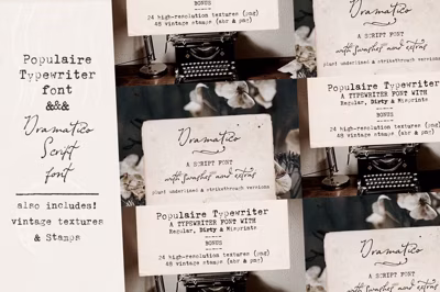Typewriter and Script font pack Free Download