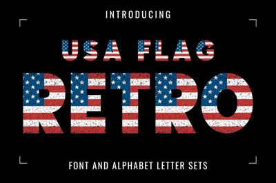 USA Flag Retro Font Free Download