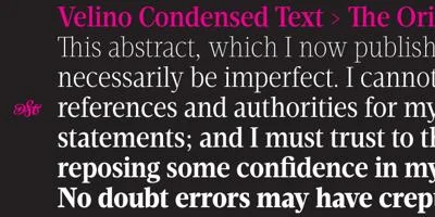 Velino Condensed Text Font