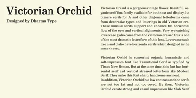 Victorian Orchid Font