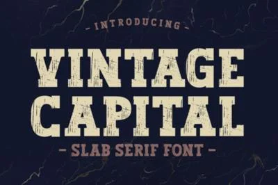 Vintage Capital Font | Slab Serif