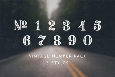 Vintage Number Pack Font