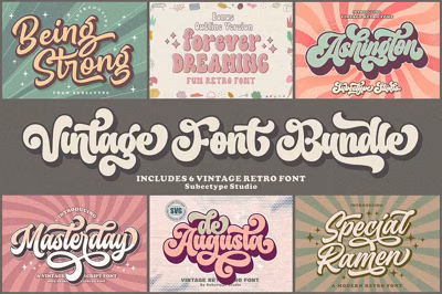 Vintage Retro Font Bundle Free Download