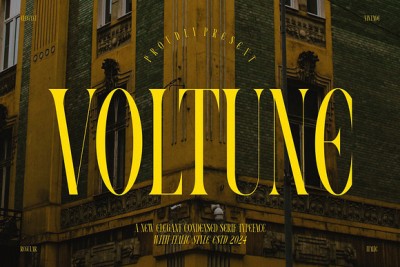 VOLTUNE Elegant Condensed Serif Font