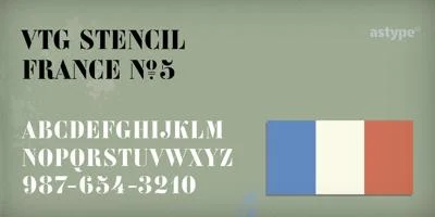 Vtg Stencil France No5 Font