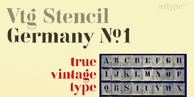 Vtg Stencil Germany No1 Font