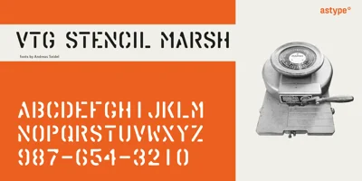 Vtg Stencil Marsh Font