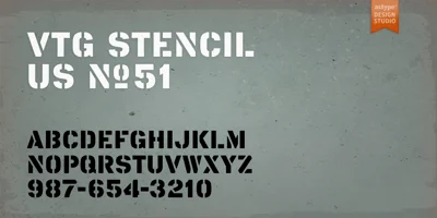 Vtg Stencil US No. 51 Font