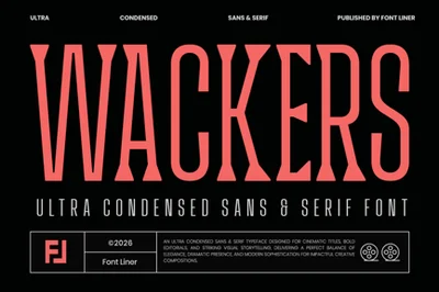 Wackers – Ultra Condensed Serif & Sans Font Duo