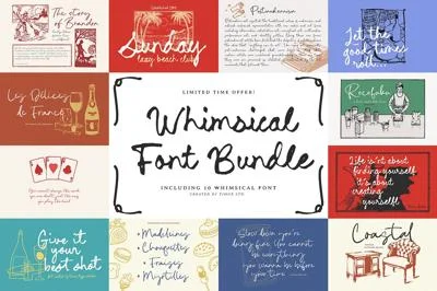 Whimsical Font Bundle - 10 Fonts