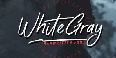 White Gray Font