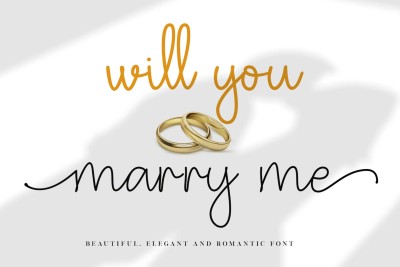 Will You Marry Me Wedding Font