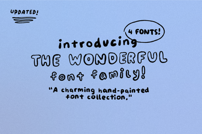 Wonderful! 4 Fonts! Handwriting Set! Free Download