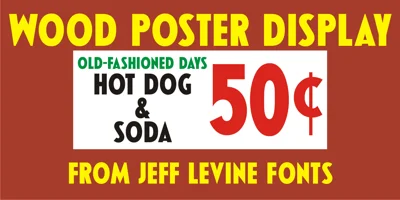 Wood Poster Display JNL Font