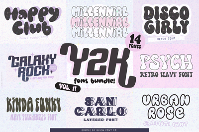 Y2K FONT BUNDLE-Stylish Retro Fonts Free Download