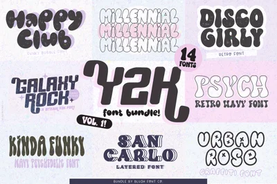 Y2K FONT BUNDLE-Stylish Retro Fonts